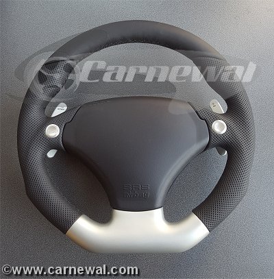 Cavallo Race 340mm leather/silver - shifter paddles